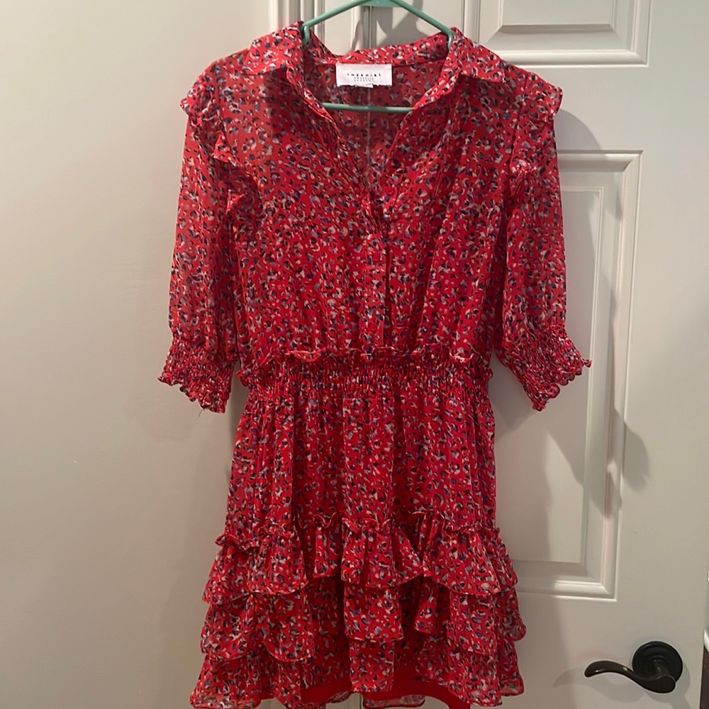 Flirty and flouncy red tiered dress by The Shirt